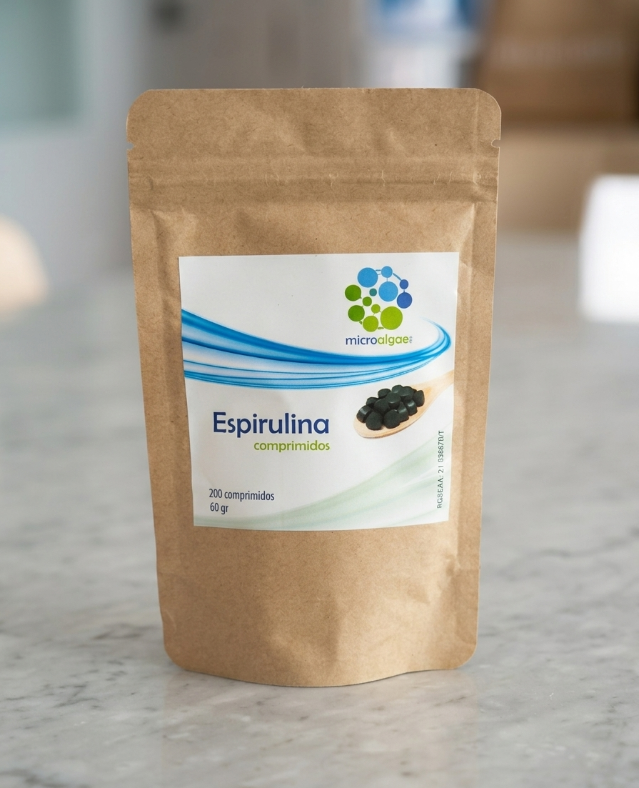 Espirulina Española en Comprimidos — 200 uds · Cultivada en Tarragona